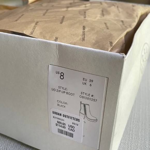 Urban Outfitters Black Heeled Zipper Boots size 8M - Picture 7 of 7